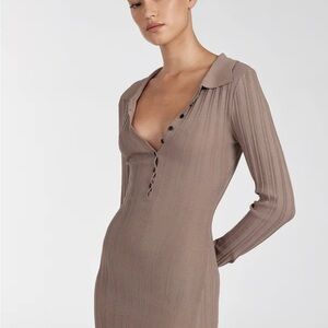 DISSH Sylvia Taupe Long Sleeve Dress